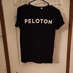 Peloton Black Tee with White Logo
